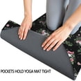 thumbnail image 3 of Black Cartoon Unicorn Flower Leaf Pattern Hot Yoga Mat Towel Non Slip for Hot Yoga - Quick-Drying Yoga Mat Cover with 4 Corner Pockets with Travel Bag - Hot Yoga Towel Non Slip 74"x26", 3 of 6