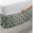 thumbnail image 2 of Oriental Bed Skirt, Timeless Ornate Pattern with Curved Stripes Abstract Middle Eastern Motifs, Elastic Bedskirt Dust Ruffle Wrap Around for Bedding Decor, 4 Sizes, Slate Blue Beige, by Ambesonne, 2 of 2