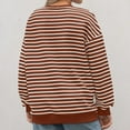 thumbnail image 5 of kamemir Womens Sweatshirt Womens Oversized Striped Color Block Sweatshirts Long Sleeve Crewneck Casual Loose Fitting Pullovers Tops Shirts(Coffee,L), 5 of 6