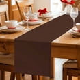 thumbnail image 5 of Brown Pure Color Table Runner - 36 Inch Long Aesthetics Contemporary Luxury Cotton and Linen Blended Dress Scarves Farmhouse Table Runner for Kitchen Dining, Coffee Table, 13" x 36", 5 of 8