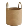 thumbnail image 1 of Cesta tejida redonda, cesta de almacenamiento de ropa, cesto para ropa sucia, cesta de lavandería multifunción con asas para el baño y el hogar M, 1 of 8