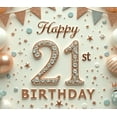 thumbnail image 4 of Yatrandify Rose Gold Balloon Happy Birthday Banner Glitter 21st Celebration Backdrop for Indoor Party Decoration Event, 4 of 7