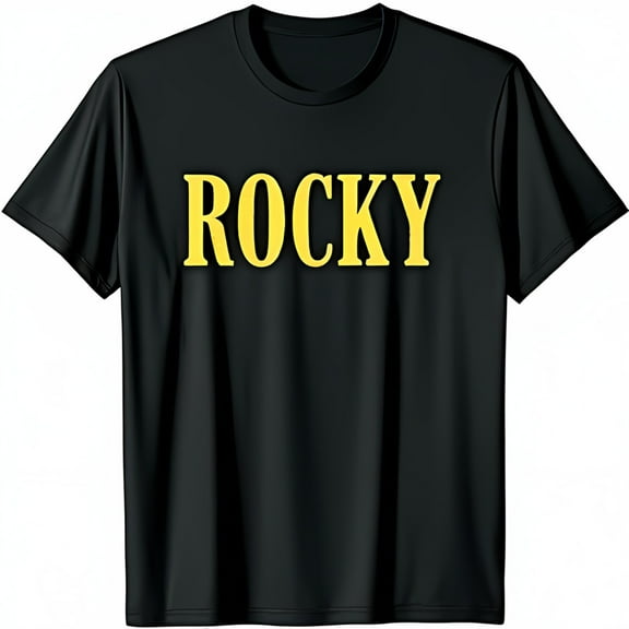 Men's Black T-Shirt with Bold Yellow Graphic Print