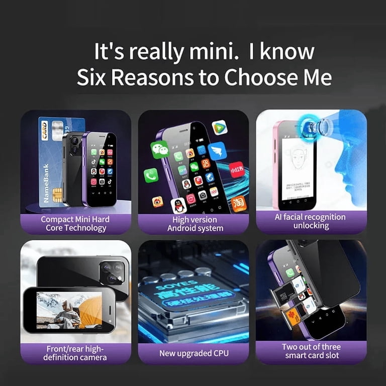 Mini Smartphone, Android 9.0 Quad Core 4G LTE 2000mAh Dual SIM