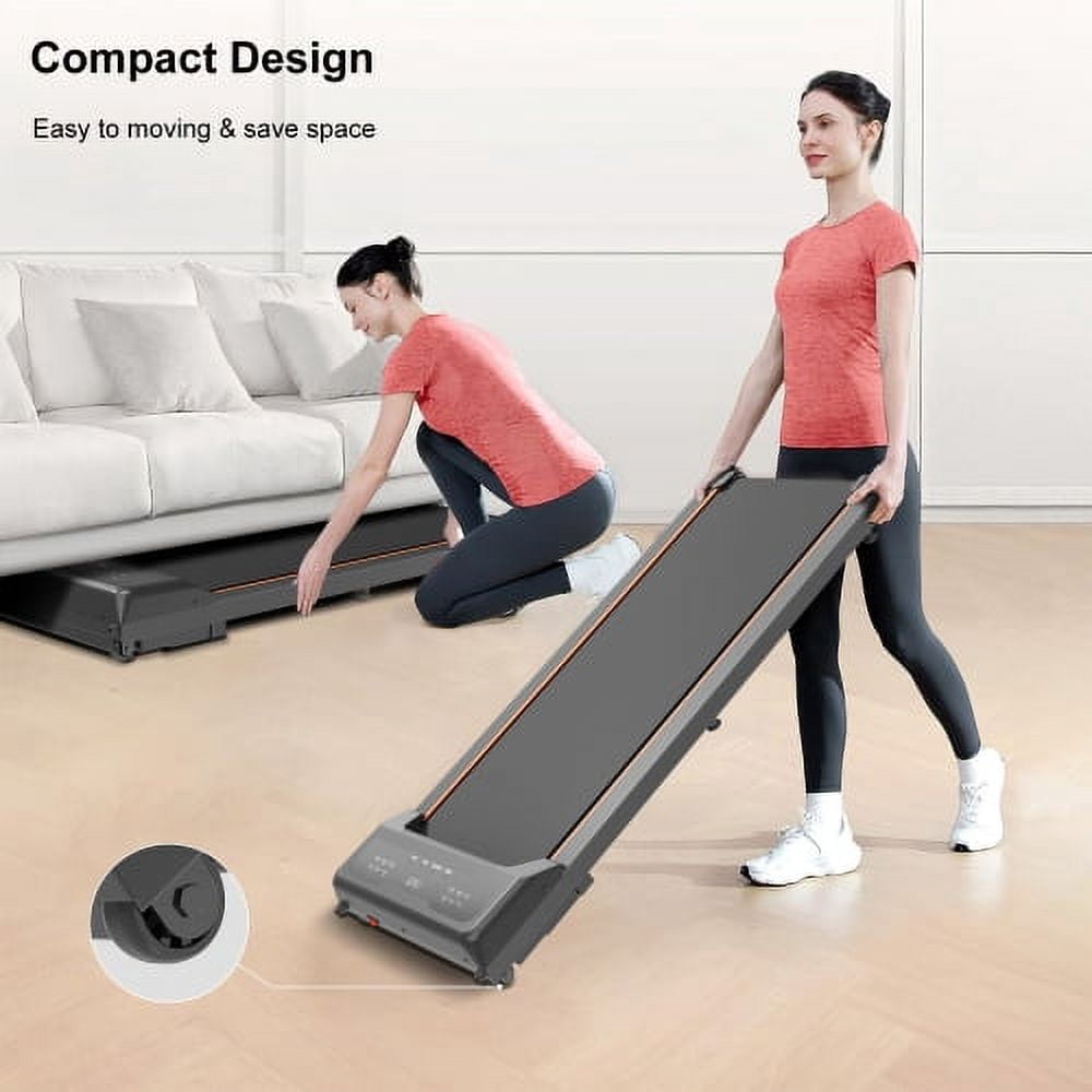 Walking Pad Treadmill, Under Desk Portable w/ Remote & LED Display, 2.5HP Motor 260LBS Capacity, Quiet Space Saving Fitness Equipment for Home Office, Black