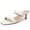 White, variant on Pennysue Women Square Toe Low Heel Sandals Cushioned Slip On Two Strap Heeled Sandals for Wedding Working Partying