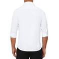 thumbnail image 3 of INSPIRE CHIC Men's Shirt Point Collar Long Sleeve Button Solid Color Business Dress Shirt 2XL White, 3 of 5