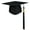 Black, variant on Soumake Adult Graduation Hat With Tassel Solid Color Non-Fading High School Bachelor Graduation Hat Cosplay Prop Household