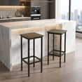 thumbnail image 3 of Furnibear Set of 4 Bar Stool Set 26 Inch Bar Chair with Metal Legs and Footrest, Gray, 3 of 8