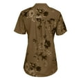 thumbnail image 6 of Azrian Plus Size Blouses Summer Tops For Women Short Sleeve Split Neck Shirts Flower Print Elegant Blouses With Chest Pocket Clearance Sale, 6 of 6