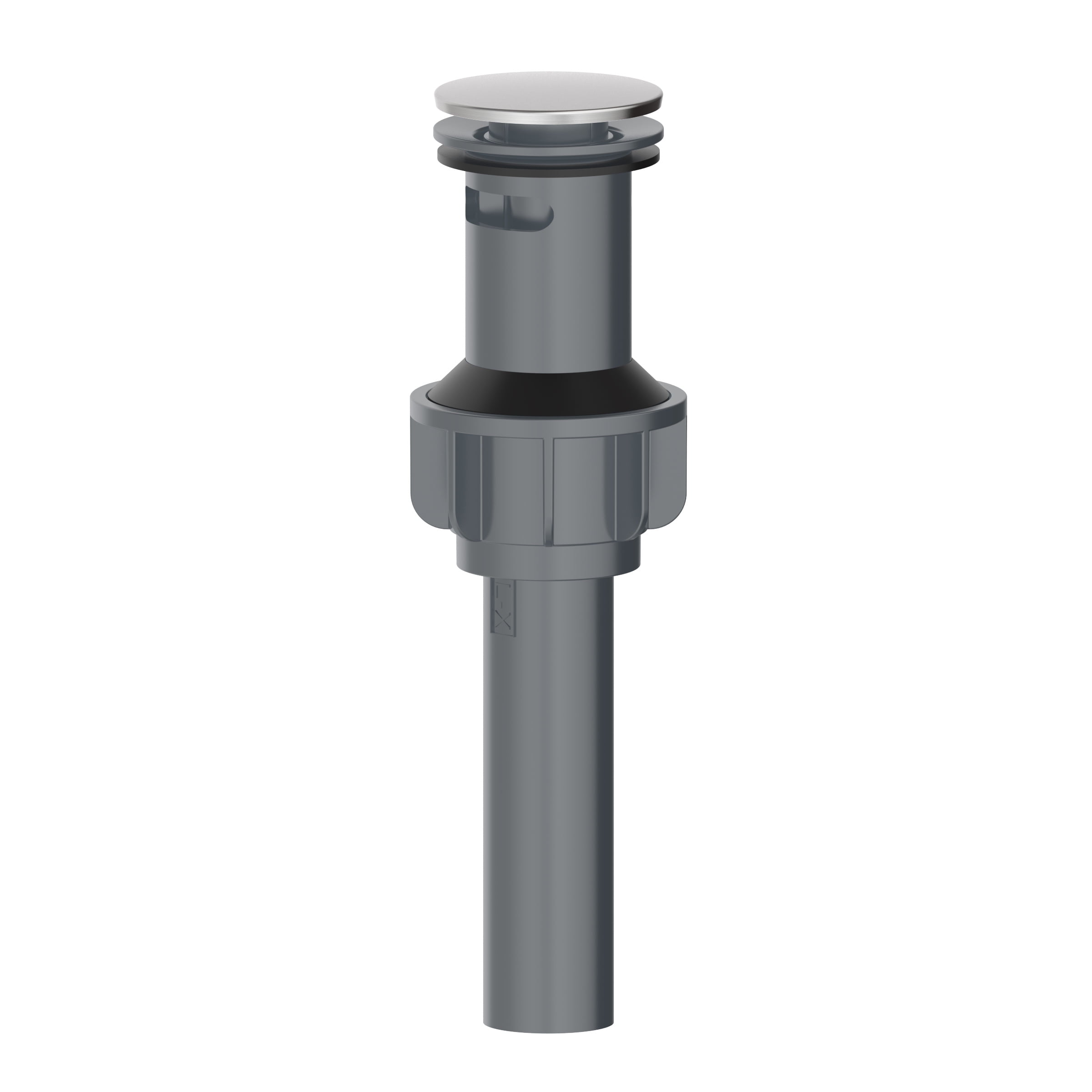 Mainstays Push Pop-Up Drain with Overflow in Satin Nickel