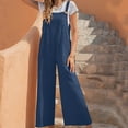 thumbnail image 1 of LSLJS Pantalons pour Femmes Décontractés Rétro avec Poches Boutons Salopettes Jambes Larges Cadeaux pour Femmes, 1 of 7