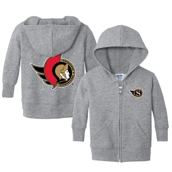 Infant Chad & Jake Heather Gray Ottawa Senators Logo Full-Zip Hoodie Jacket