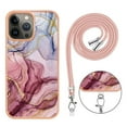 thumbnail image 7 of Mantto for iPhone 12 Pro Max Case, with Lanyard Adjustable Strap, Marble Pattern Soft TPU Bumper Hard PC Back Shockproof Protective Glossy Stylish Durable Phone Case for Women Girls,Rose-carmine, 7 of 7