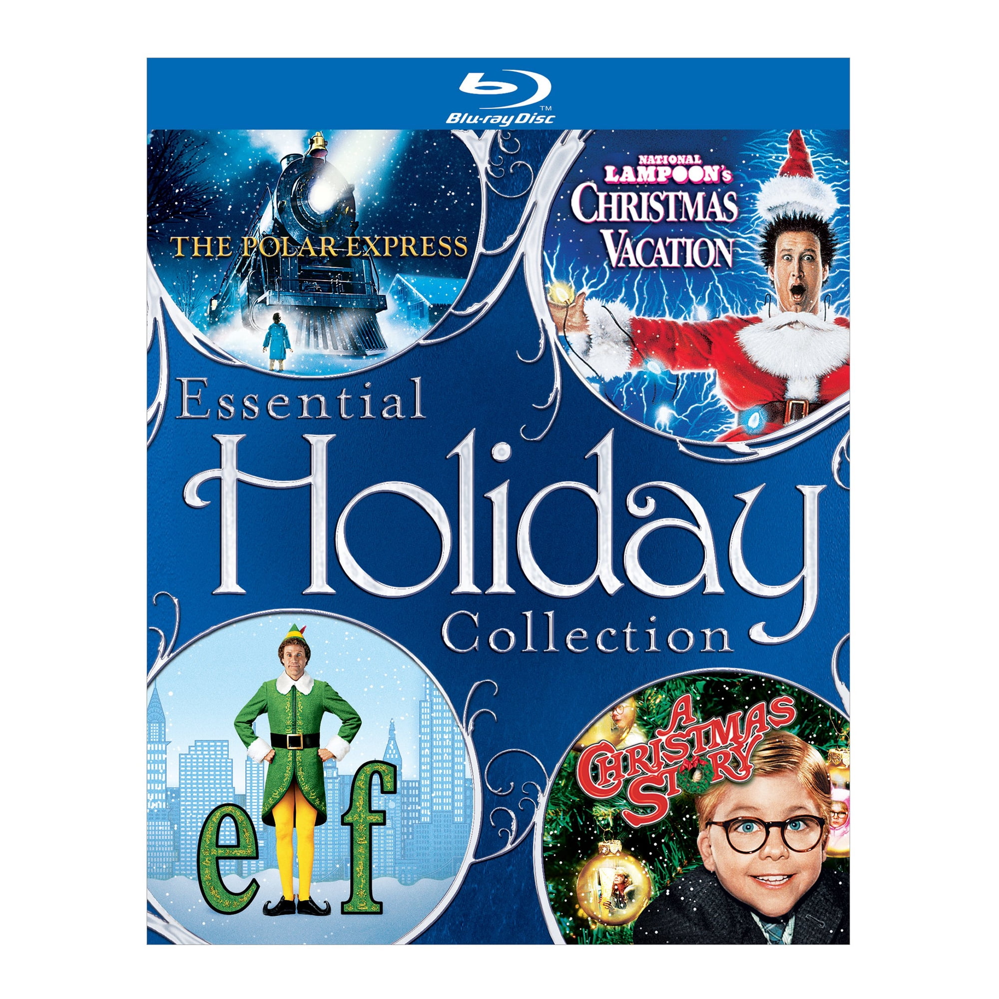 Essential Holiday Collection [Blu-ray] Polar Express, National Lampoon's Christmas Vacation, Elf, and A Christmas Story