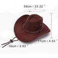 thumbnail image 3 of Sombrero De Vaquero para hombre y mujer, gorra De piel sintética, visera De Panamá, visera Occidental, 3 of 4