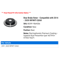 thumbnail image 2 of Rear Brake Rotor - Compatible with 2014 - 2020 INFINITI QX60 2015 2016 2017 2018 2019, 2 of 2