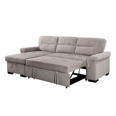 Furniture Of America Taylor Sleeper Sectional In Light Gray Furniture Of America Taylor Sleeper Sectional In Light Gray