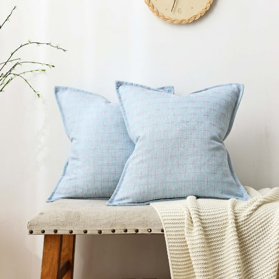 XmhyTop Plain Throw Pillows -Light blue 30*50cm, 1 Pcs Decorative Pillow for Bedroom, Soft Polyester Cover with PP Cotton Filling, Perfect Accent for Home Decor