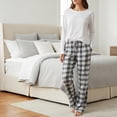 thumbnail image 7 of Just Love Women's Plaid Pajama Pants in 100% Cotton Jersey - Comfortable Sleepwear for Women (Mint - Plaid, Large), 7 of 7
