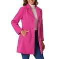 thumbnail image 4 of INSPIRE CHIC Women's Coats Single Breasted Long Outerwear Winter Trench Coat S Hot Pink, 4 of 6