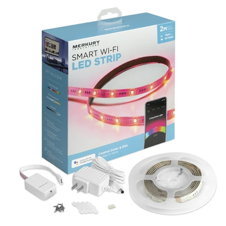 Merkury Innovations 2m Color Changing Smart Wifi RGB LED Strip Light (Best Led Wifi Bulbs)