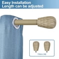 thumbnail image 3 of Urbanest Adjustable Single Curtain Rod Set Metrico Finials – 1 - Inch Diameter, With Cottage Rod, 48–84 Inches, 3 of 7