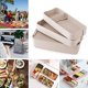thumbnail image 5 of Kit de lonchera bento apilable beige, 3 en 1, de paja de trigo con compartimentos y vajilla, reutilizable para comidas y refrigerios para llevar., 5 of 6
