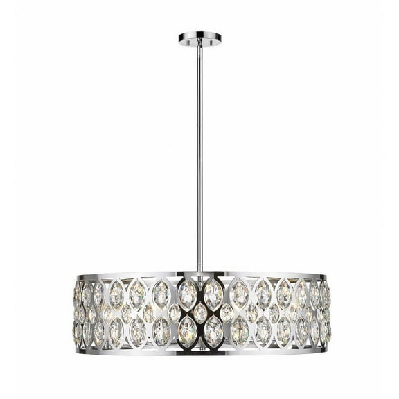 8 Light Chandelier in Metropolitan Style 30.25 inches Wide By 8.75 inches High-Chrome Finish Bailey Street Home 372-Bel-4185809