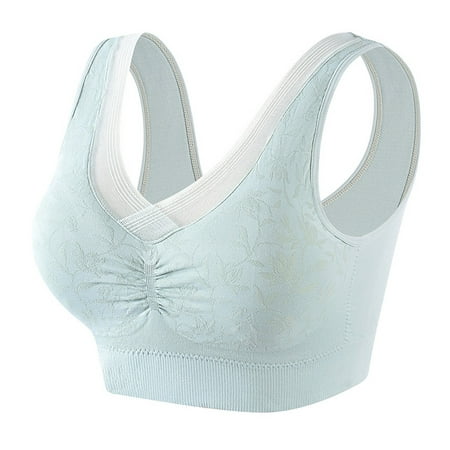 

Yubnlvae Women Soft Breathable Condensed Underwear Comfortable Inside Underwire Middle Aged Mom Sports Vest Nylon Bra