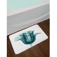 thumbnail image 2 of Flower Bath Mat, X-ray Image of a Rose Flower Romance Symbol Creative Artistic Nature Picture Print, Non-Slip Plush Mat Bathroom Kitchen Laundry Room Decor, 29.5 X 17.5 Inches, Teal White, Ambesonne, 2 of 2