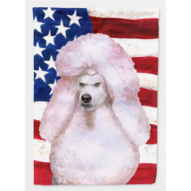 Carolines Treasures BB9717CHF White Standard Poodle Drapeau Patriotique en Toile Format Maison