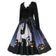 thumbnail image 3 of Vestidos Para Mujer Casual Maxi Vestidos Cosplay Moda Manga Larga Cuello en V Calavera Estampado Señoras Vestido Ajustado Odeerbi  ODB137421, 3 of 8