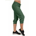 thumbnail image 5 of Fulijie Capri Pants for Women Summer Casual Capris High Waisted Pant Hiking Jogger Pants with Pocket Bottom Capri Pants, Green Casual Pants for Women, Polyester,Spandex Plus Size Pants for Women, 5 of 7