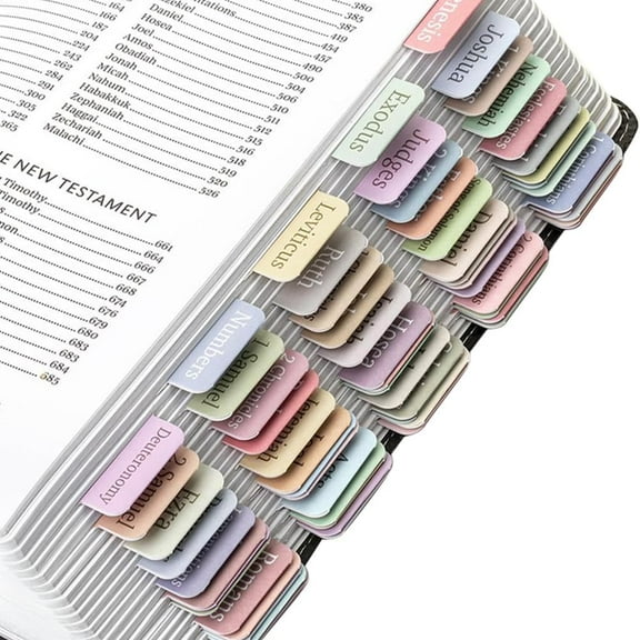 Bible Tabs Colorful Reposition Large Print Stickers Easy to Read and Apply Bible Journaling Tabs Bible Index Tabs DIY