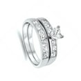 thumbnail image 4 of CHOOSE YOUR COLOR White CZ Heart Ring Set .925 Sterling Silver Band Jewelry Female Size 9, 4 of 4