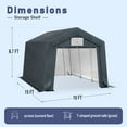thumbnail image 4 of SUMMIT LIVING 15 x 10 ft Outdoor Portable Storage Shed, Garden Tool Storage Tent Shelter with Roll-up Zipper Door & Waterproof Canopy, Dark Gray, 4 of 10