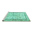 thumbnail image 2 of Ahgly Company Machine Washable Indoor Square Persian Turquoise Blue Traditional Area Rugs, 6' Square, 2 of 4