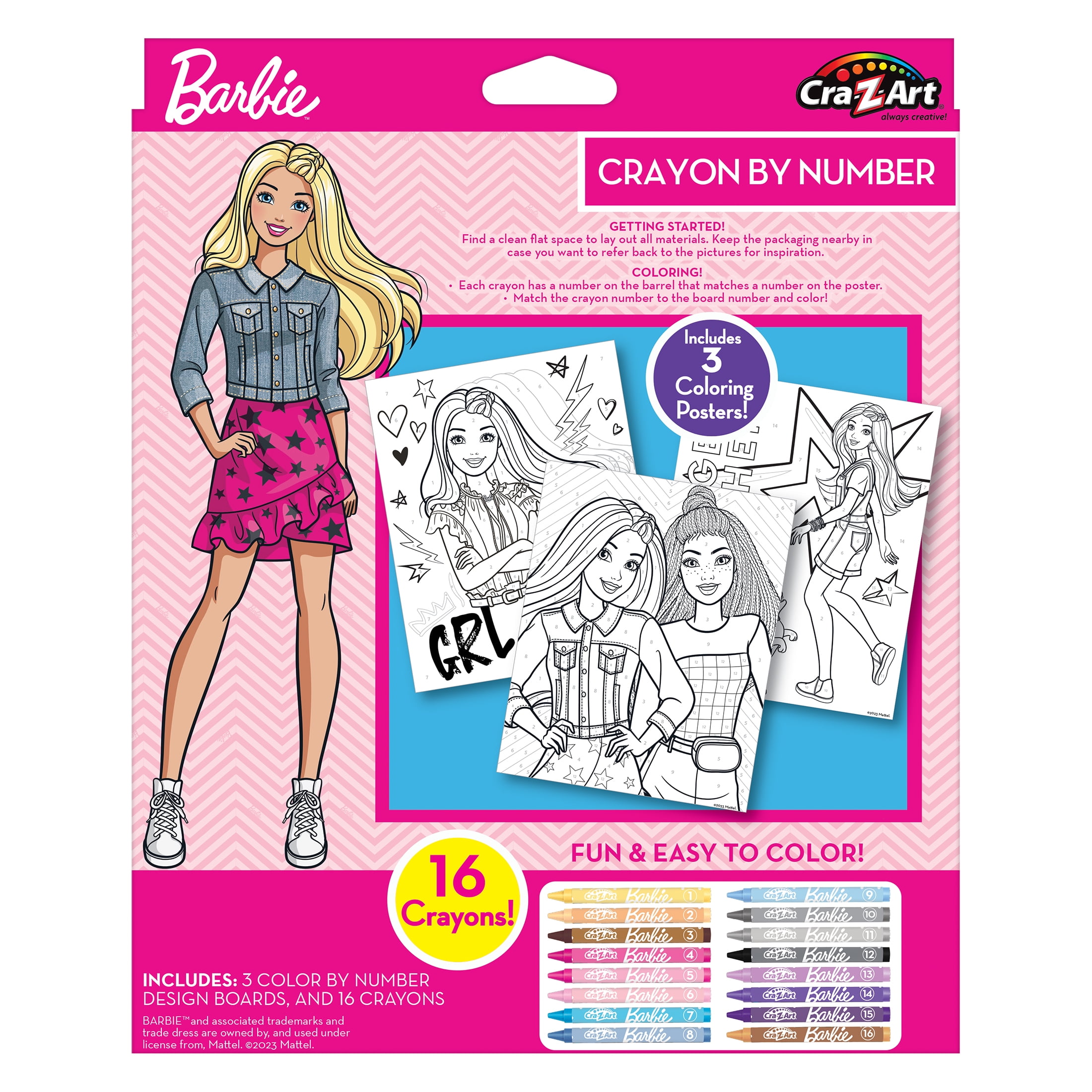 Barbie Art Set, Arts and Crafts for Kids, Colouring Sets for