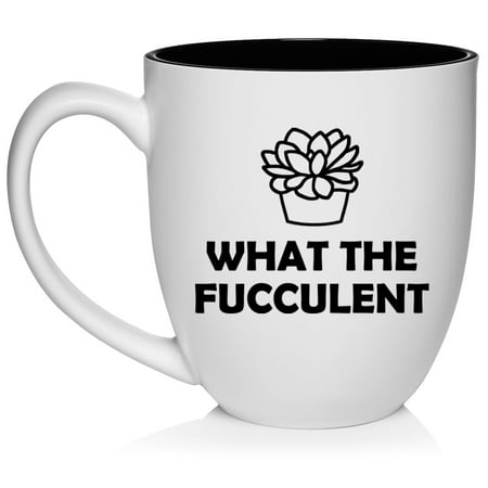 

What The Fucculent Funny Succulent Plant Ceramic Coffee Mug Tea Cup Gift (16oz White)