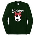 thumbnail image 2 of Wild Bobby, Cute Soccer Mom Ribbon Soccer Ball Gift Sports, Mother's Day, Men Long Sleeve Shirt, Forest Green, Small, 2 of 3