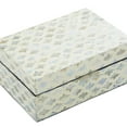 thumbnail image 6 of DecMode Geometric Handmade Storage Cream Mother of Pearl Shell Decorative Box with Hinged Lid, 2 Count, 6 of 16