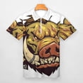 thumbnail image 3 of Psychedelic Pig Head Colorful Men Zipper T-shirt Summer Casual Short Sleeve T-shirt Top, 3 of 7