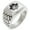 Silver, variant on Stainless Steel Buccaneer Privateer Pirate Geometric Pattern Step-Down Biker Style Polished Ring