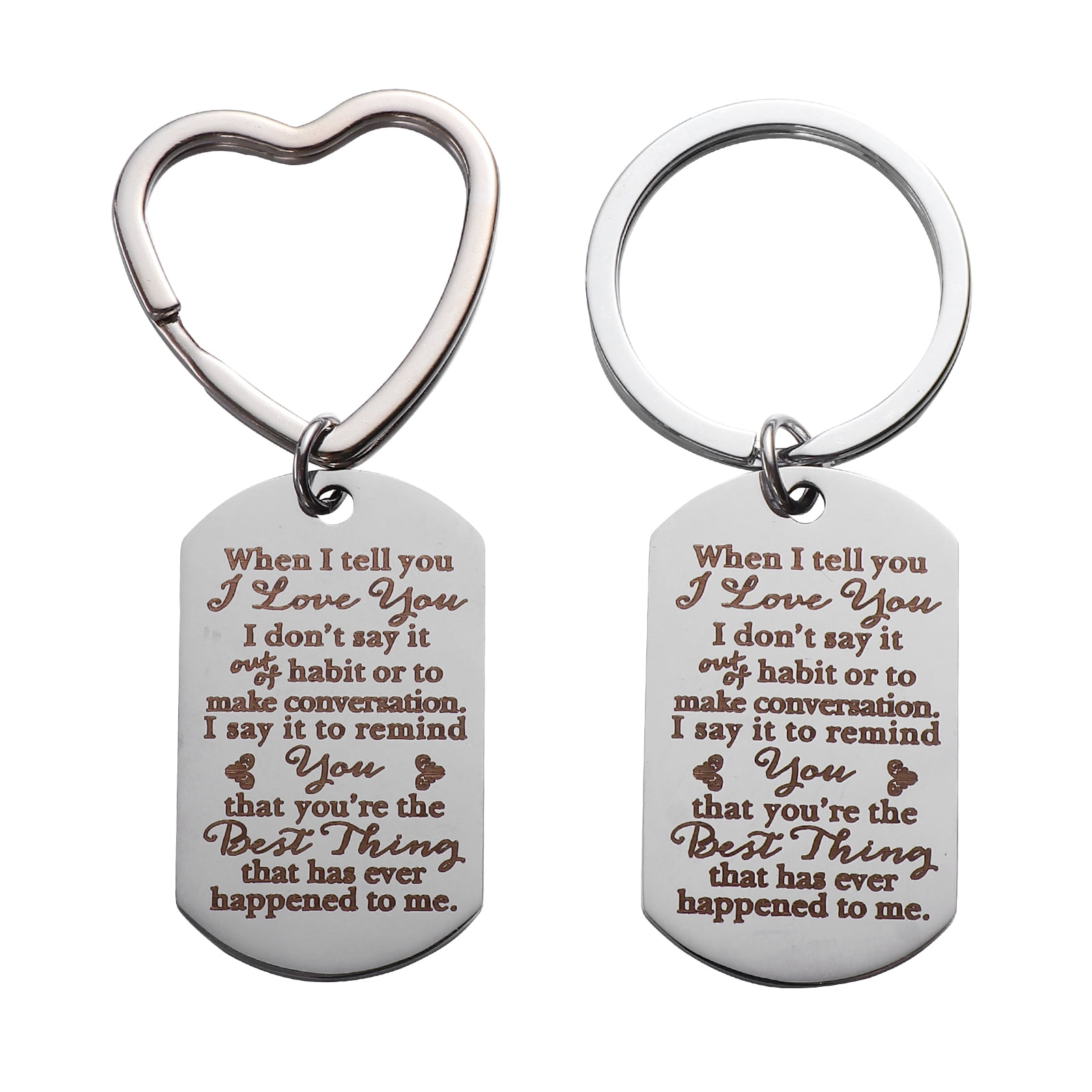 2 Pcs Stainless Steel Key Chains Crafted Hangings Car Pendants (Silver