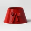 7" Christmas Metal Mini Tree Collar with Bow Red