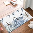 thumbnail image 2 of Pumpkin Eucalyptus Fall Doormat Blue Pumpkin Door Mat Welcome Mats Entrance Floor Mat Eucalyptus Leaves Fall Seasonal Harvest Thanksgiving Floor Mat Outdoor Indoor Runner Rugs 18"x30", 2 of 6