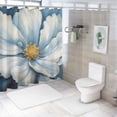 thumbnail image 7 of Fenyluxe White Flower Blue Background Yellow Center Pretty Shower Curtain 100% Polyester Fiber with Hooks Bathroom Washable Decor, 7 of 7