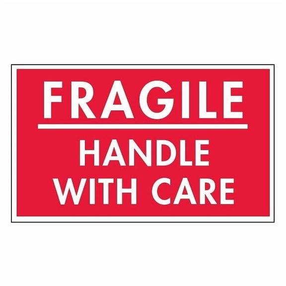 Tapecase Shipping Labels,Red/White,3 In. H,PK500 16U867