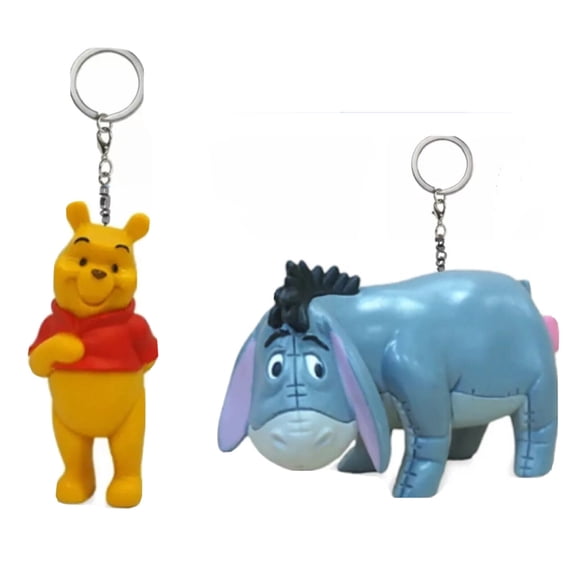 Eeyore & Pooh PVC Key Ring Keychain Figure Disney Figurine Charm Ornament New